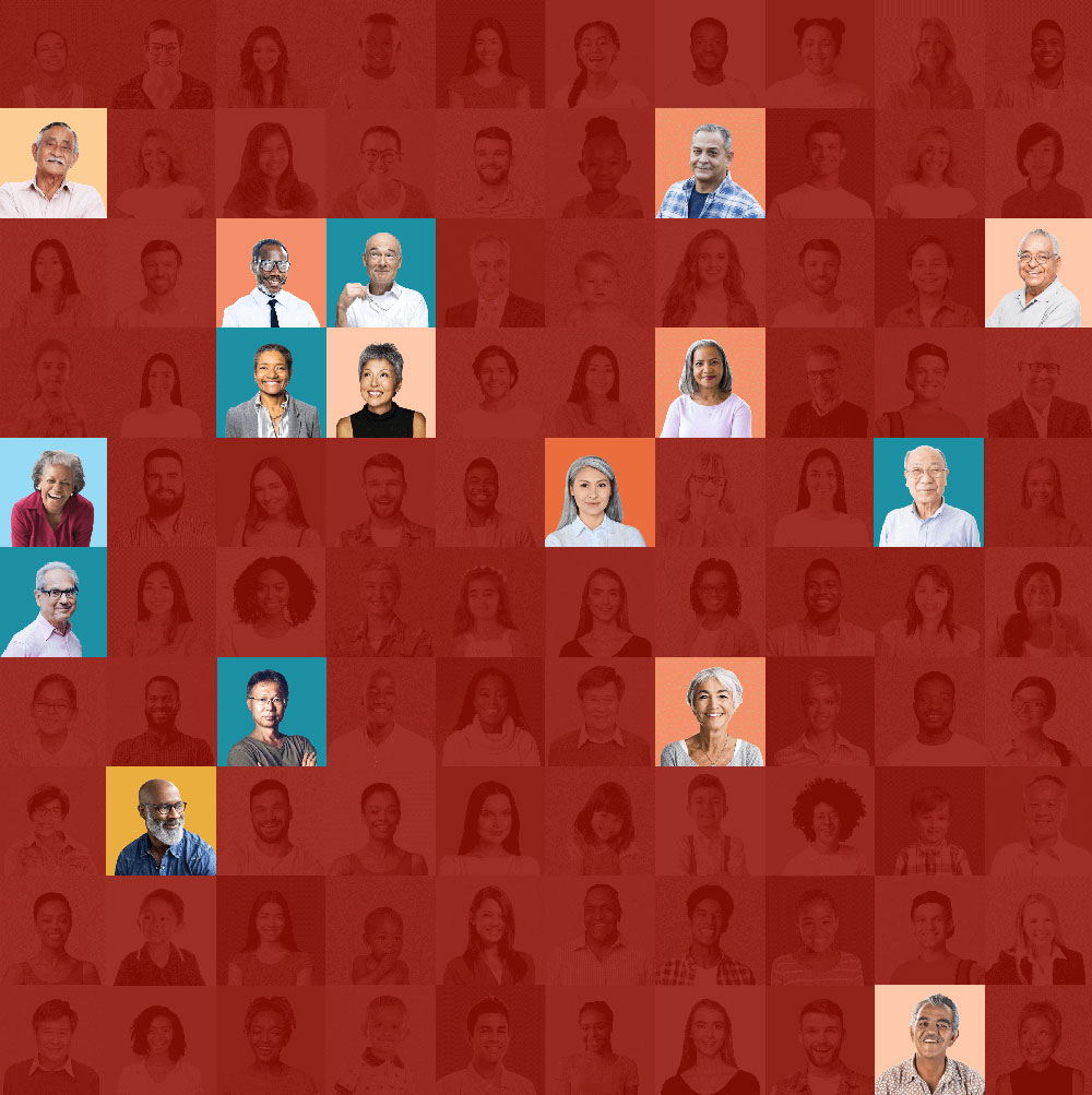 a grid of photos of people